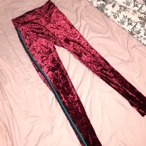 High rise velvet leggings